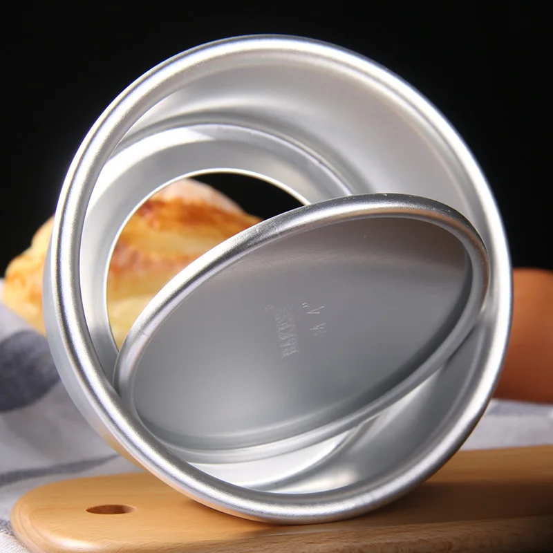 

2"/4" Cake Baking Mould Aluminum Alloy Non-stick Round Pan Tin Pudding Mold Bakeware with Removable Bottom