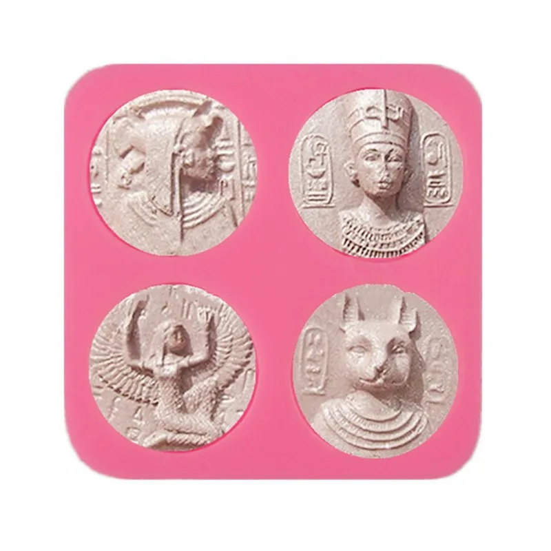 

TTLIFE Egyptian Pharaoh Coin Silicone Mold Fondant Mold Pine Nuts Christmas Cake Decorating Tools Chocolate Mold 3D Cookie 2019