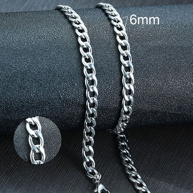 Vnox Men's Cuban Link Chain Necklace Stainless Steel Gold Black Color Male Choker colar Jewelry Gifts for Him