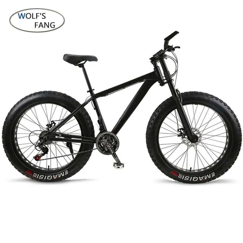 wolf's fang Bicycle Mountain Bike 21 speed Aluminum alloy frame fat bike Snow bike Front and Rear Mechanical Disc Brade Male