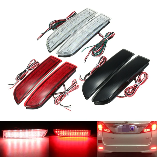2x Car LED Tail Light Parking Brake Rear Bumper Reflector Lamp for