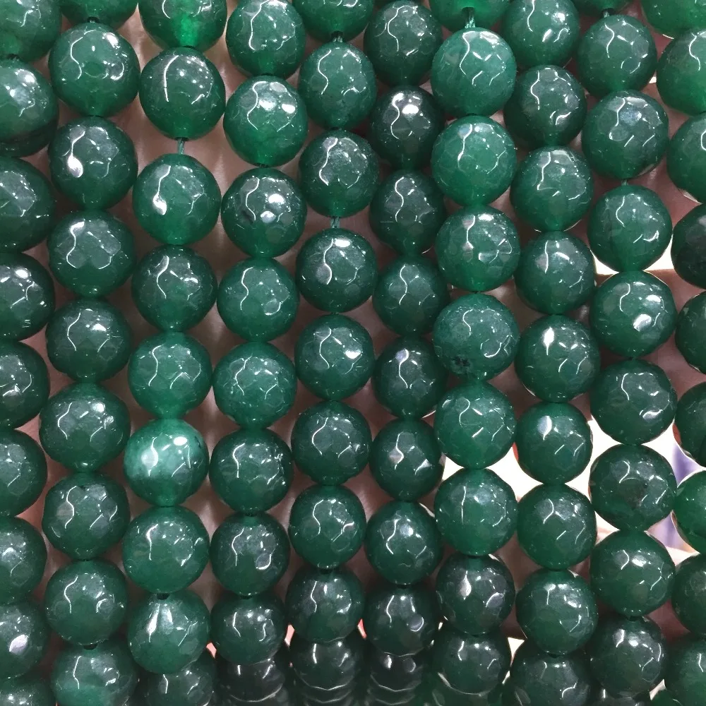 

6/8/10/12MM Natural Stone Beads Faceted Round Dye Green Emeralds Beads For Jewelry Making Beads DIY Beads Necklace Bracelet Gift