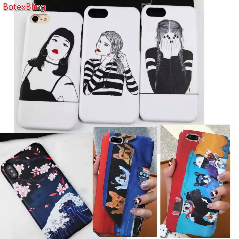 BotexBling personality girl cute dog Monsters hard Case Cover For iphone X 8 8plus 7 7plus 6 6s 6plus Cartoon Boy man Back Cover
