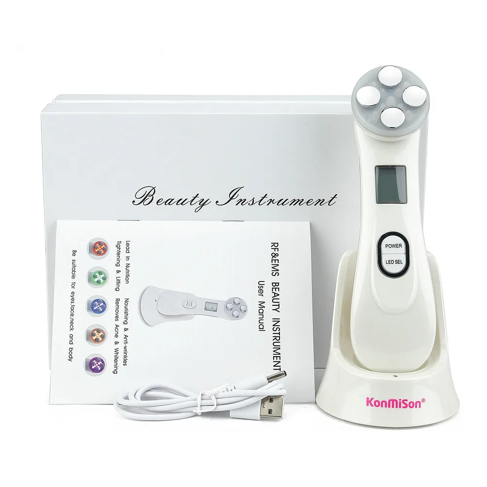 

Konmison Mesotherapy Electroporation RF Radio Frequency Facial LED Photon Skin Care Device Face Lifting Tighten Eye Facial Care