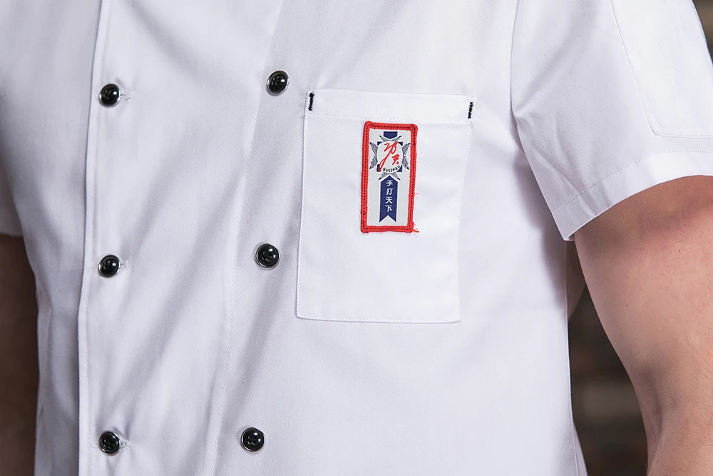2019 куртка шеф-повара летняя с коротким рукавом униформа официанта подставка для кухни отель барбершоп Женщины Мужчины рабочая рубашка
