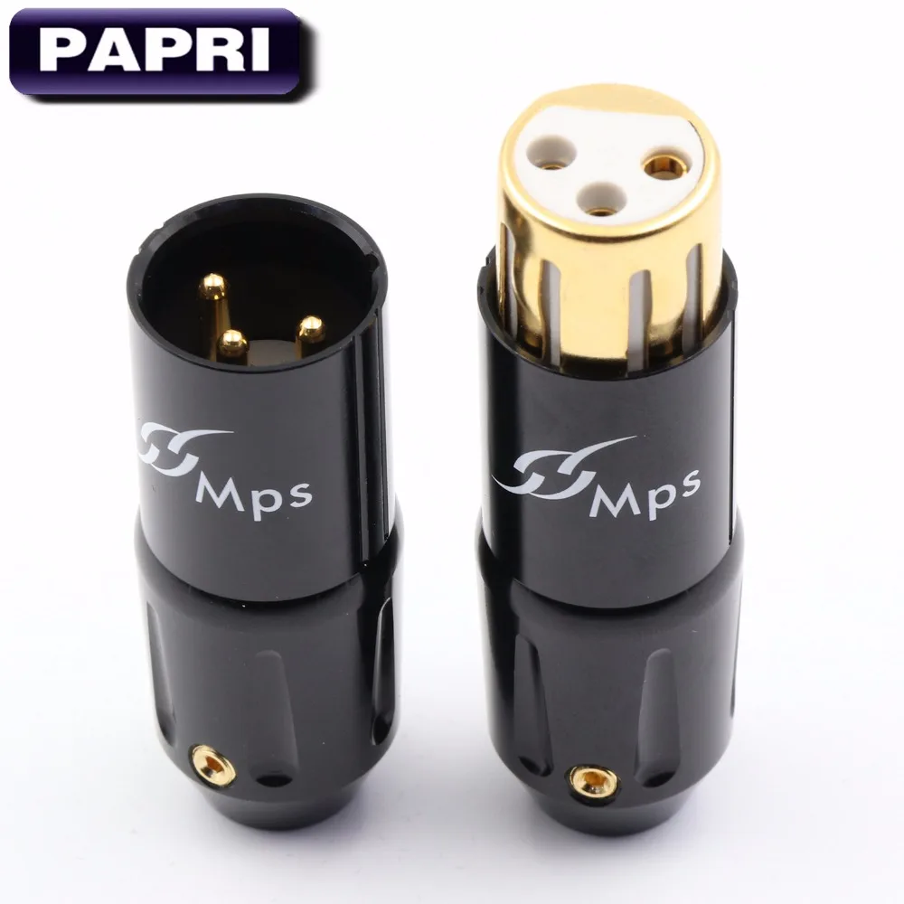

MPS Caesar-W/M High End 3pin Male 24K Gold Plated Female XLR Male Jack Balance Plug Microphone Audio Connector Socket