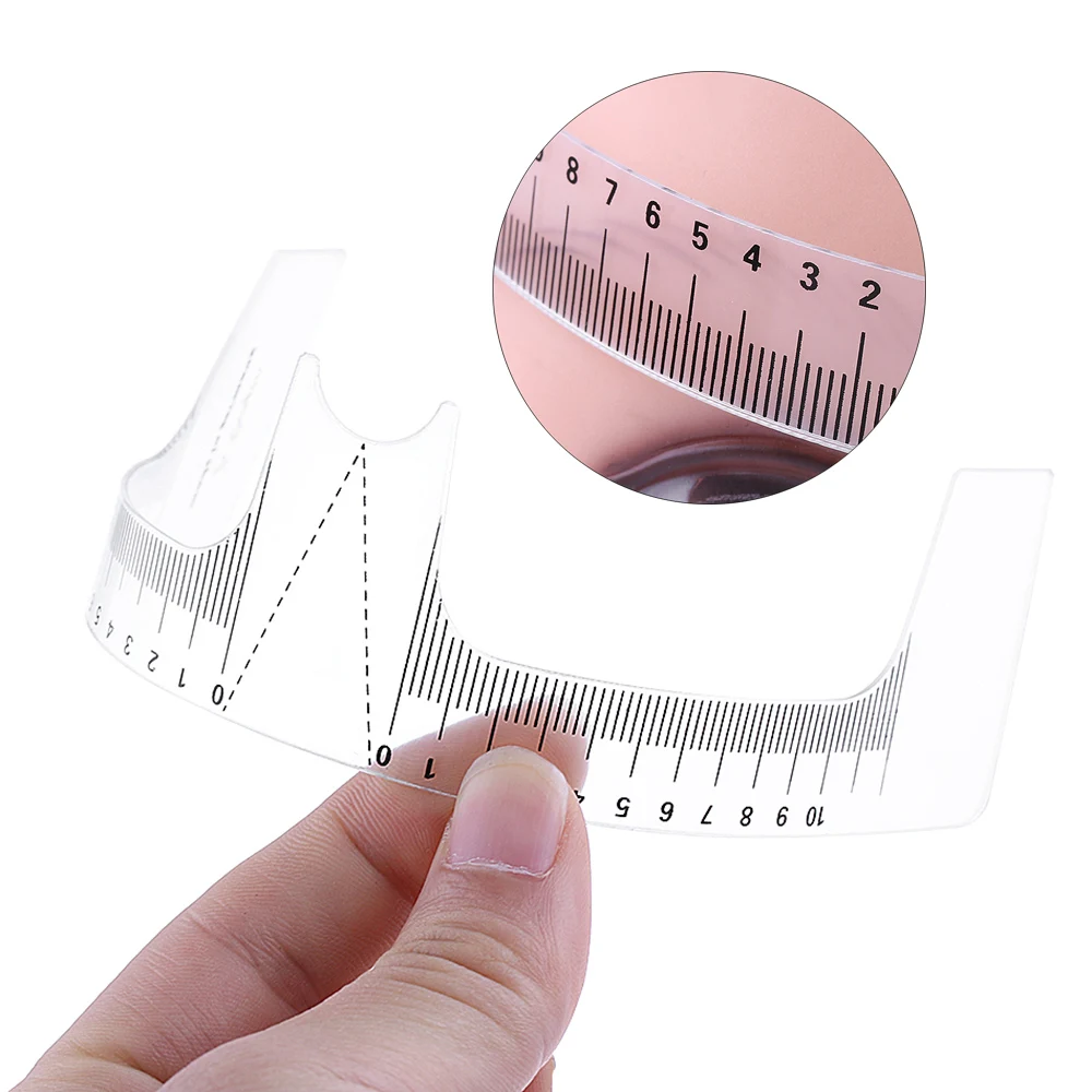 

1PC NEW Protable Reusable Tattoo Semi Permanent Eyebrow Stencil Eyeliner Stencil Diy Makeup Brow Measure Microblading Ruler