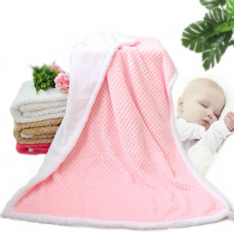 

2 Layer 3D Fluffy Pineapple Grain New Genuine Baby Blanket Baby Swaddle Baby Quilt Wrap Newborn Kids Bath Towel Bedding Diaper