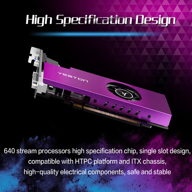 Yeston Radeon mini RX 550 GPU 4 ГБ GDDR5 128 бит игровой настольный компьютер ПК видеокарты Поддержка VGA/DVI-D/HDMI PCI-E 3,0