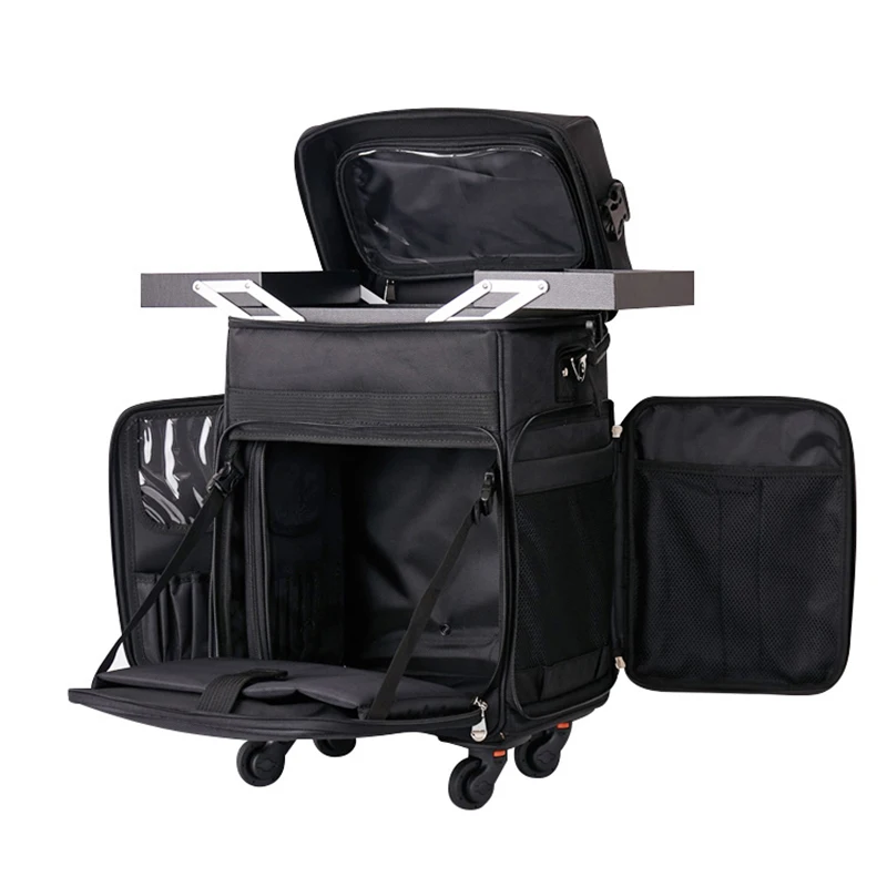 

Professional And Easy Multi-Function Advanced Luggage Trolley Embroidery Oxford Cloth Korea Beauty Make Up Suitcase