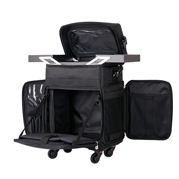 

Professional and easy multi-function advanced luggage Trolley embroidery Oxford cloth Korea beauty make up suitcase