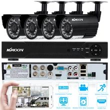 Kkmoon AHD 4CH CCTV система 4 канальная система видеонаблюдения 720 P видео рекордер с 720 P система наблюдения с инфракрасными датчиками камера для домашнего наблюдения