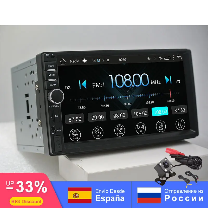 

2din android car radio auto bluetooth double din multimedia universal GPS WIFI FM AM 1024*600 dab for Nissan Toyota Volkswage SW