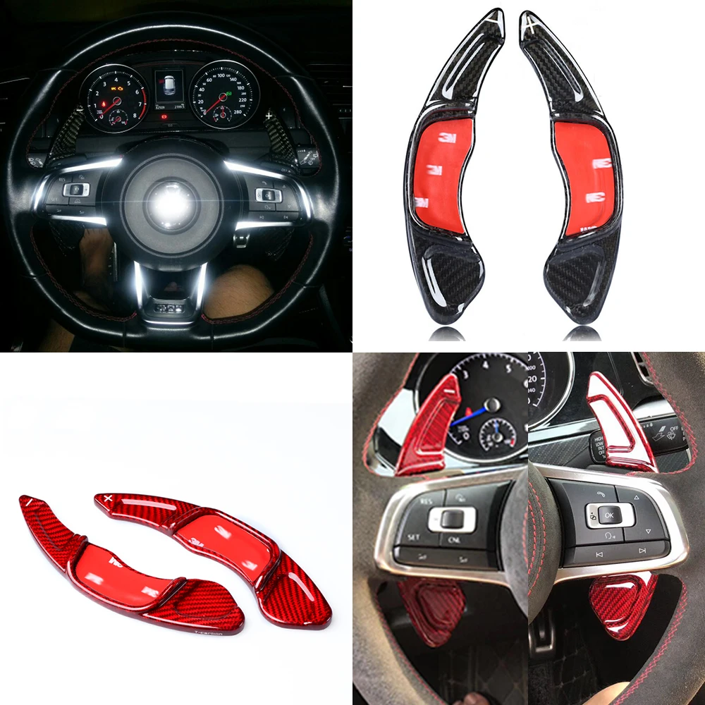 Us 62 05 37 Off Carbon Fiber Car Steering Wheel Extension Interior Paddle Shifter For Volkswagen Golf 7 Mk7 R Scirocco 2015 2016 2017 In Steering