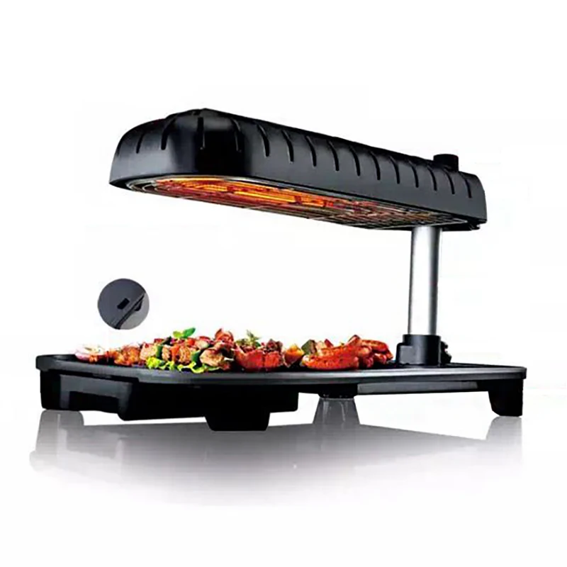 3D Infrared BBQ Barbecue Smokeless Grill Roaster Electric in Black 