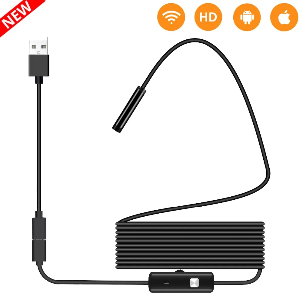 

7mm Lens 1M/1.5M/2MCable Waterproof Endoscope Mini USB Inspection Borescope Camera For Android Phones And PC