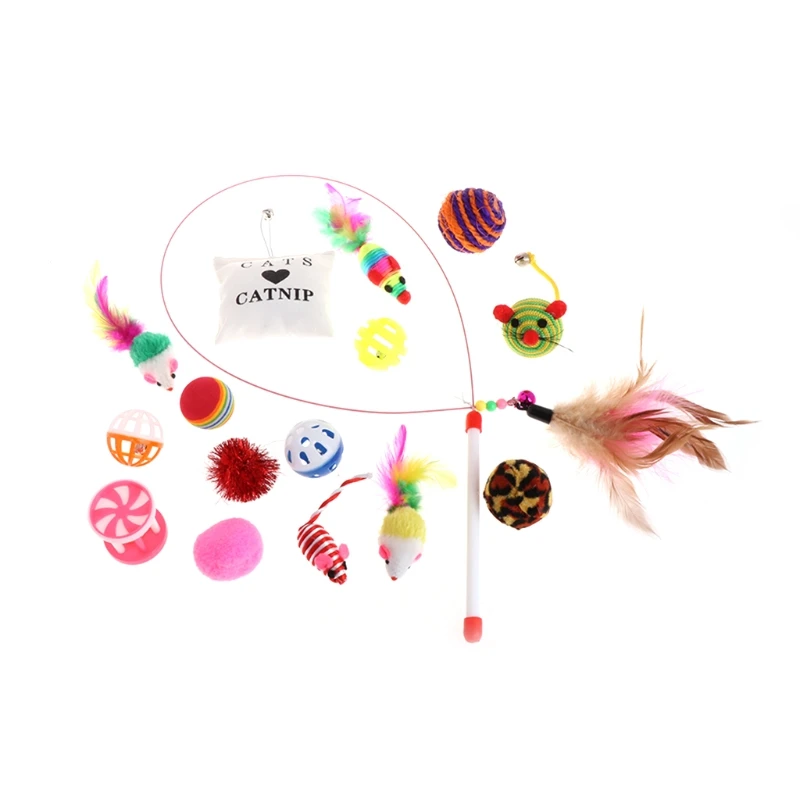 

New 16 Variety Small Mini Playing Ball Mouse Toys Gift for Cats Dogs Kitten Pet Toys Packs