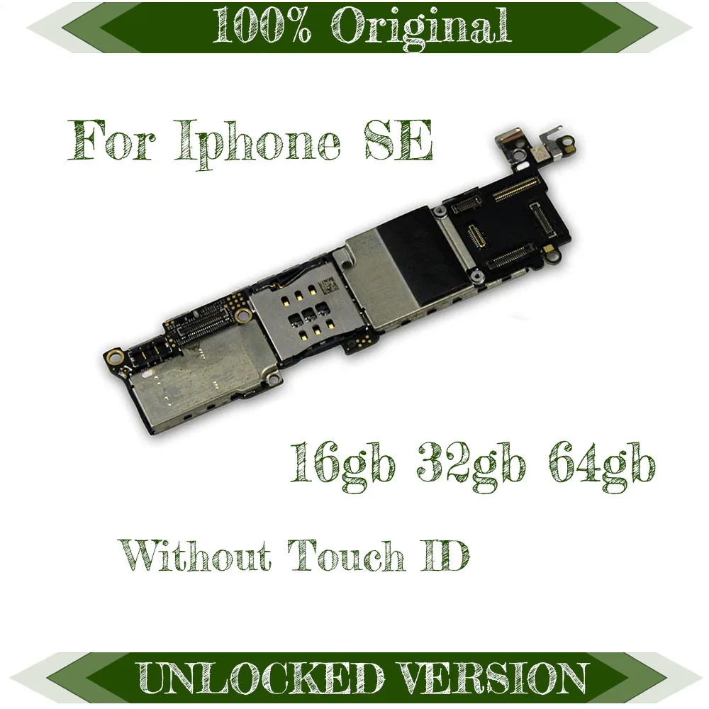 

Original unlocked for iphone SE Motherboard without Touch ID for iphone SE Logic Boards without Fingerprint
