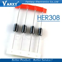 20 шт. HER308 3A 1000V быстрое восстановление диодов