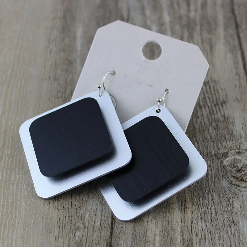 

TRHRT New Brand Design aluminum material Pattern Earrings Women big Round Circle Statement Drop Earring Jewelry for female gift