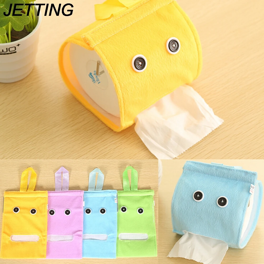 

JETTING Plush Cloth Tissue Box Case Holder Toilet Paper Cover bathroom/office/car/restaurant Hanging paper towel tube 1PCS