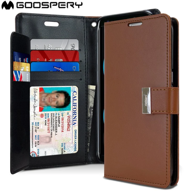 Оригинальный MERCURY Goospery Rich Diary Чехол книжка для Samsung Galaxy S8 Plus|Чехлы-портмоне| |