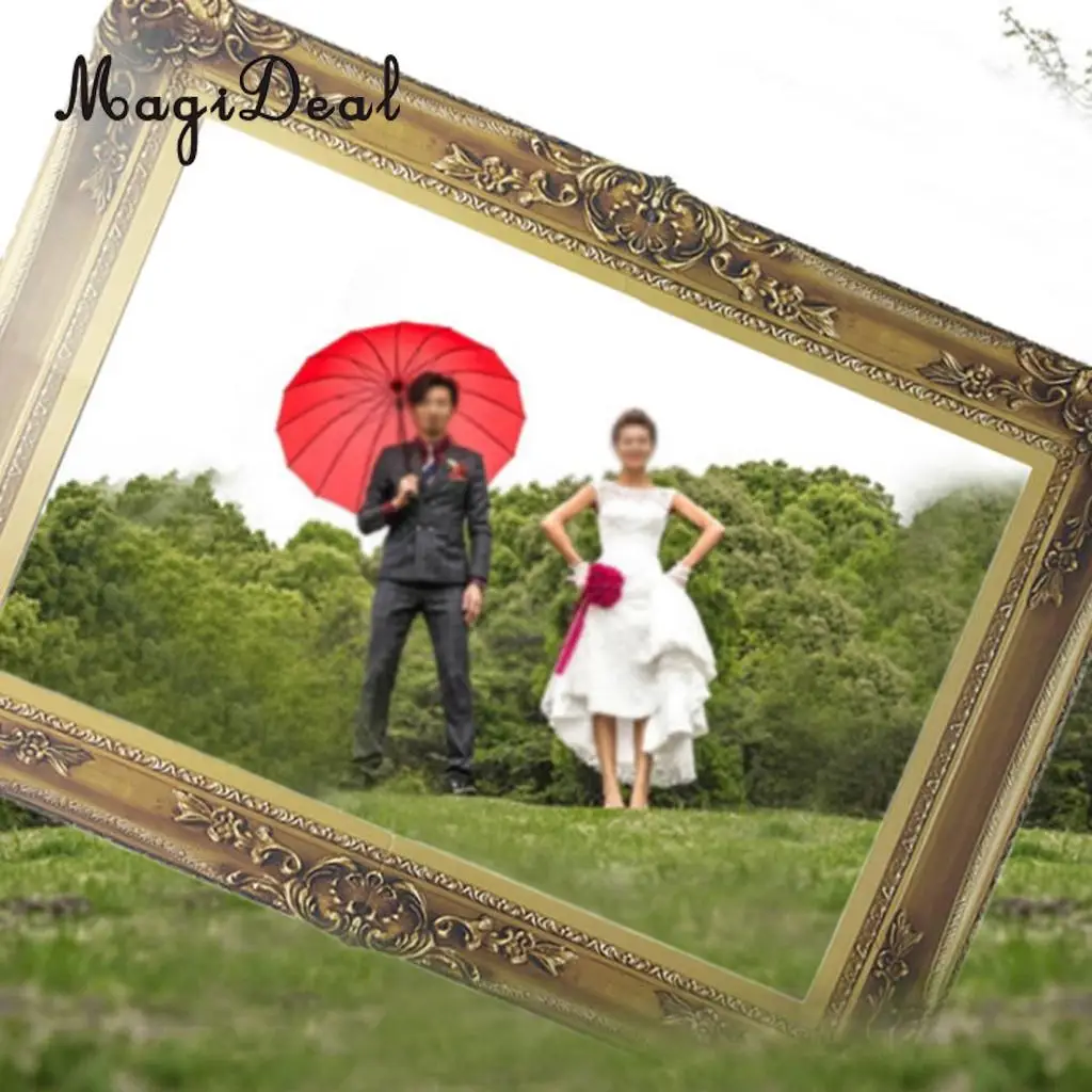 MagiDeal Vintage Frame Photo Booth Prop Background for Wedding Birthday Family Paper Photobooth Party Decoration 