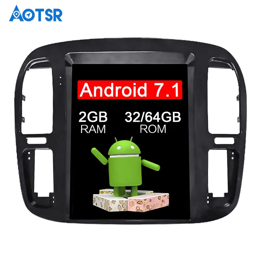 Автомобильный GPS навигатор в стиле Tesla на Android для TOYOTA LAND CRUISER LC100 before 2002 головное