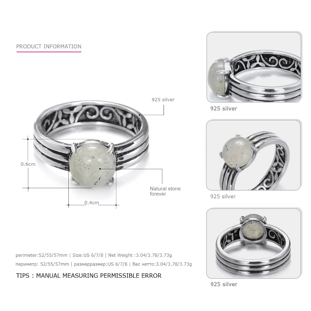 E-Manco 925 пробы серебристо-серый дым кристалл натуральный камень кольцо обручальное и обручальное Винтажное кольцо новое поступление подарок