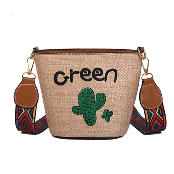 

2019 Bohemia Women Straw Crossbody Bag Handbags Women Summer Rattan Bag Cactus Beach Bag bb440