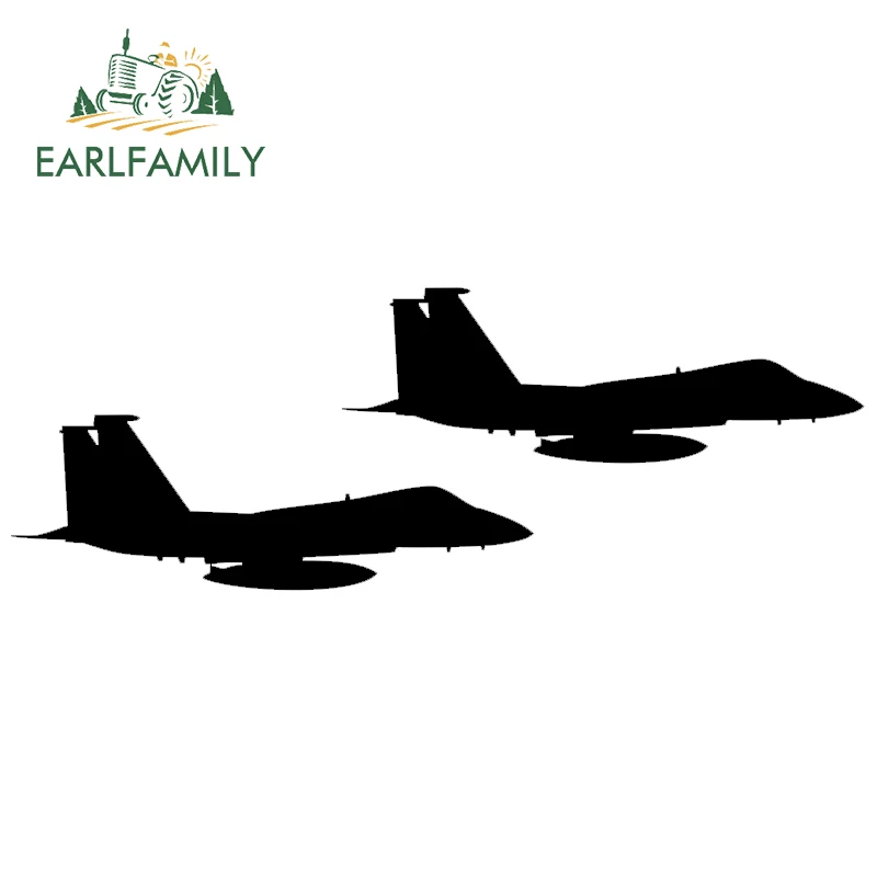 

EARLFAMILY 15.24cm x 5.1cm 2x Fighter Jet Sticker Car Vinyl Decal Aircraft Air force Airline Pilot Aviation Fly Black/Silver