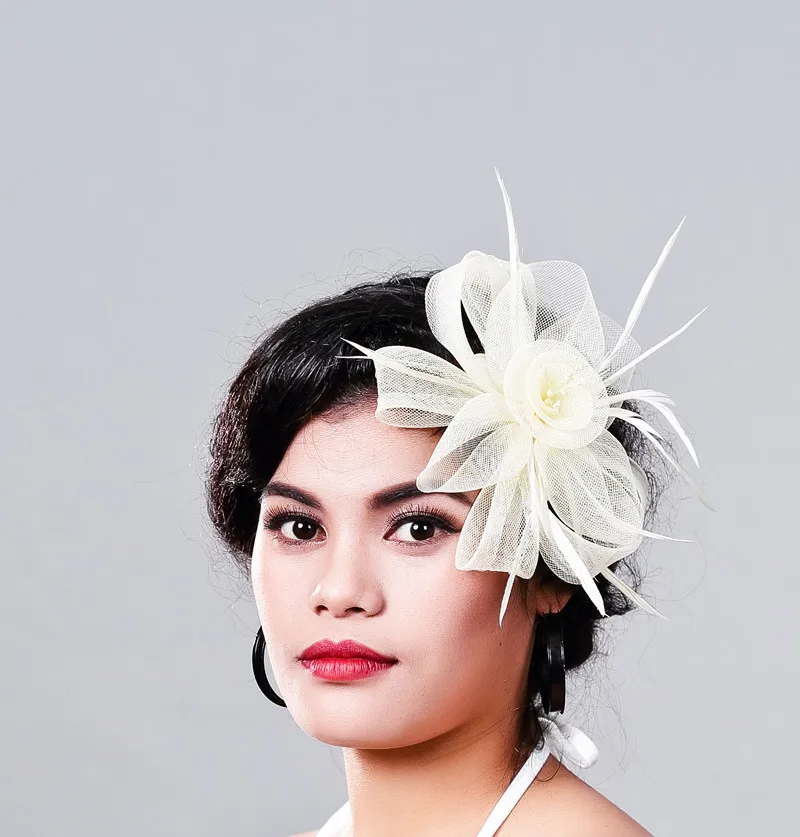 Fascinators White Net Hair Accessories 