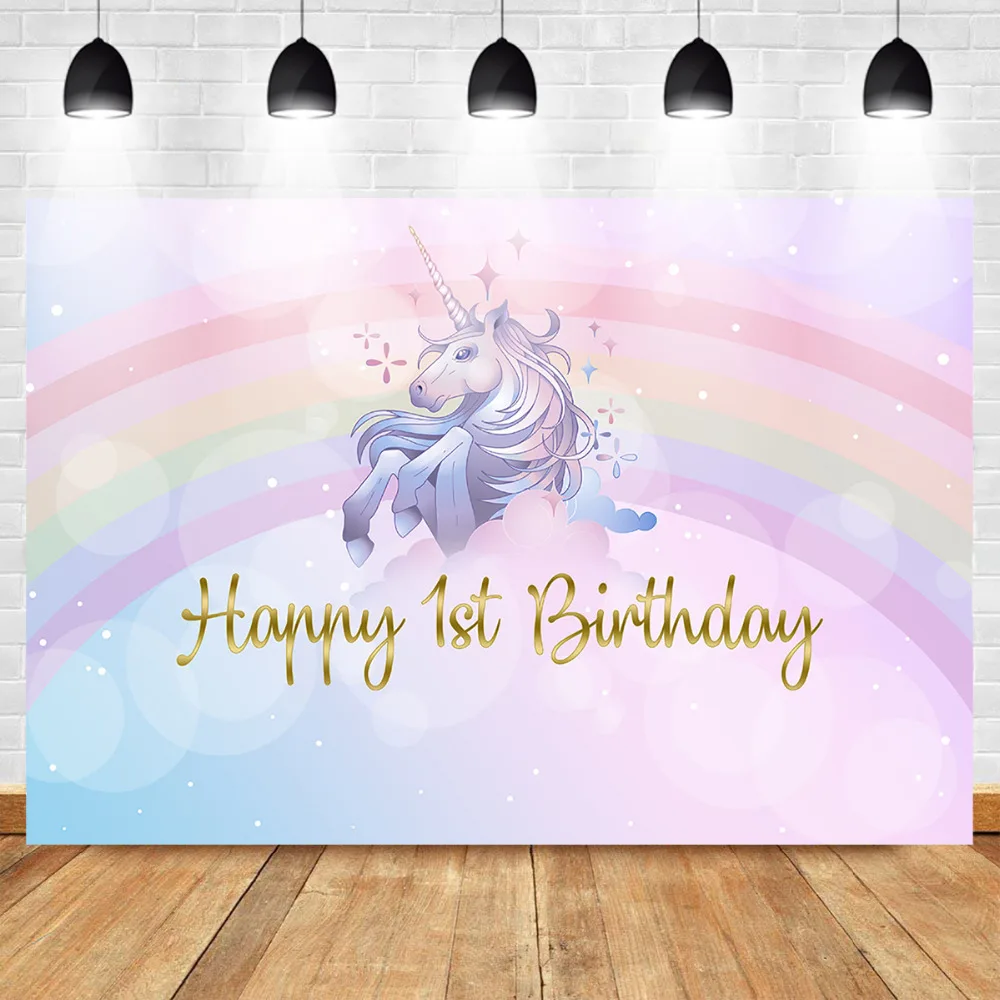 

Mehofoto Photo Background Photophone Unicorn Rainbow Photo Backdrops Baby Newborn Birthday Party Banner Photography Background