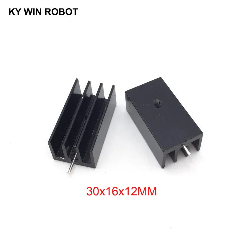 10 pcs Aluminium TO-220 Heatsink TO 220 Heat Sink Transistor Radiator TO220 Cooler Cooling 16*12*30MM With 2 Pins | Электронные