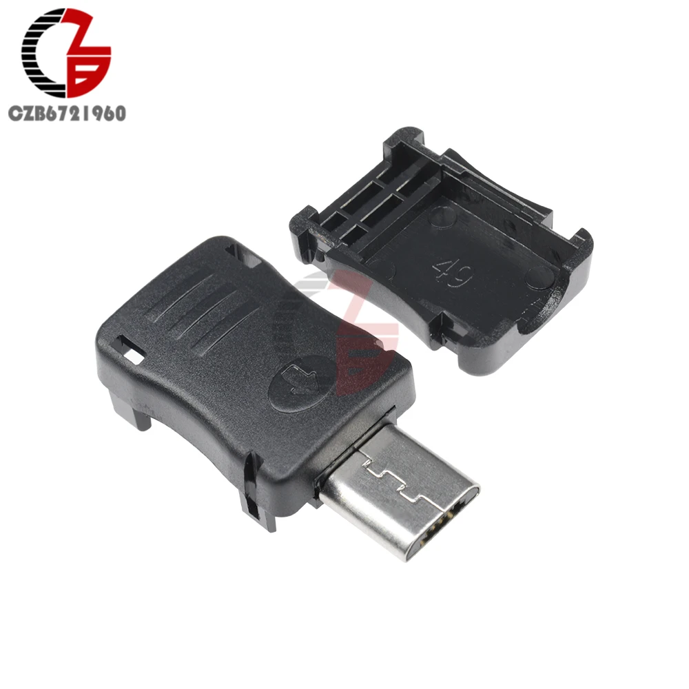 10 шт. DIY Micro USB 5 Pin T порт штекер разъем пластиковый чехол|connector t|usb male connectorusb plug connector