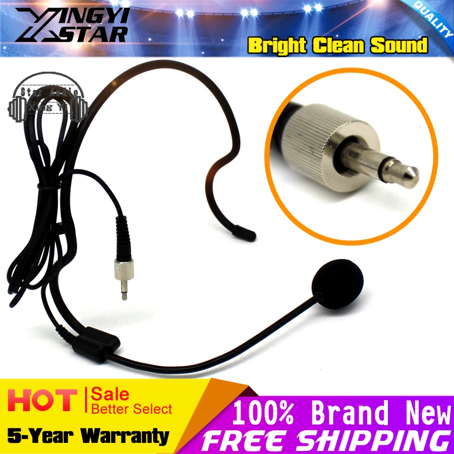 10Pcs 3.5mm Screw Lock Wired Headworn Condenser Microphone Headset Mic Mikrofon For Wireless