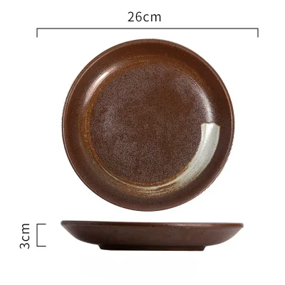 NIMITIME высокое качество керамические рисовые чаши соус блюдо фрукты салат тарелка ужин круглая тарелка - Цвет: 10 Inch Plate B