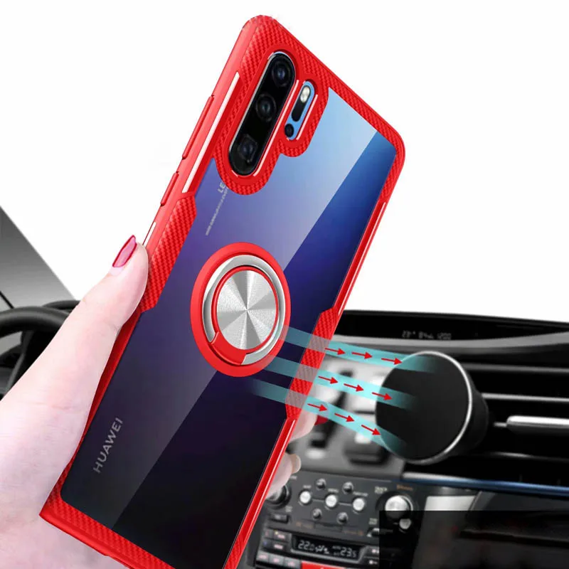 

Invisible Bracket for Huawei P30 Pro Lite Nova4 4e 4 Mate20 20X Honor V20 10 Case Clear Acrylic Cover P30 P20 pro Magnet Holder