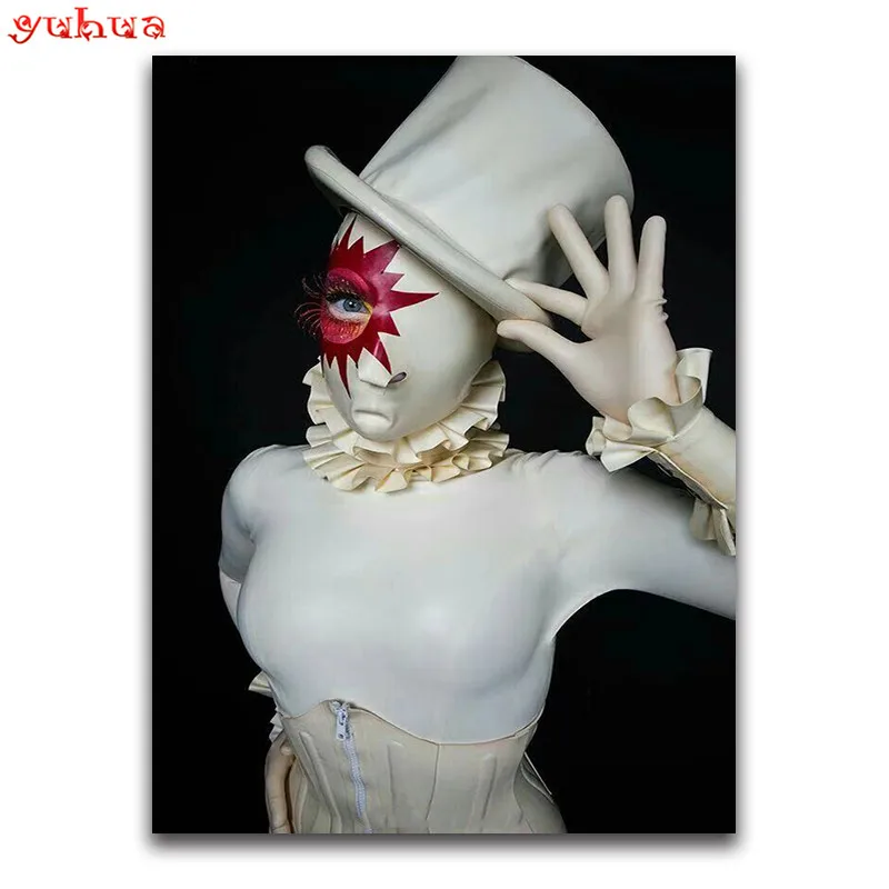 5D DIY Diamond painting Cross stitch clown Full Square Diamond mosaic Full Round Diamond embroidery Cartoon white girl_