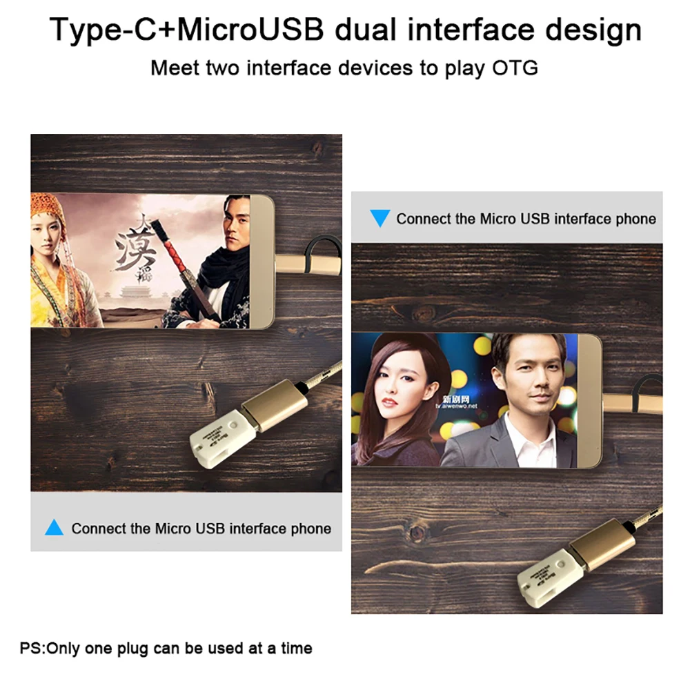 Robotsky 2 في 1 نوع C المصغّر USB وتغ مهائي كابلات الروبوت USB وتغ محول ل Xiaomi Redmi سامسونج موصل USB وتغ محول