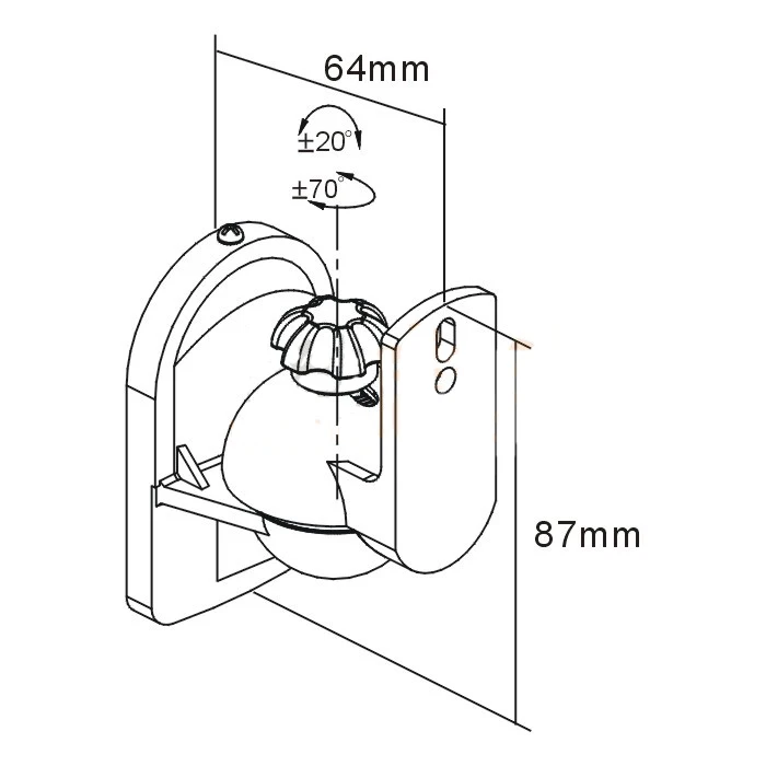 3.5kg 7.7lbs universal tilt girar som alto-falante suporte de parede com botão