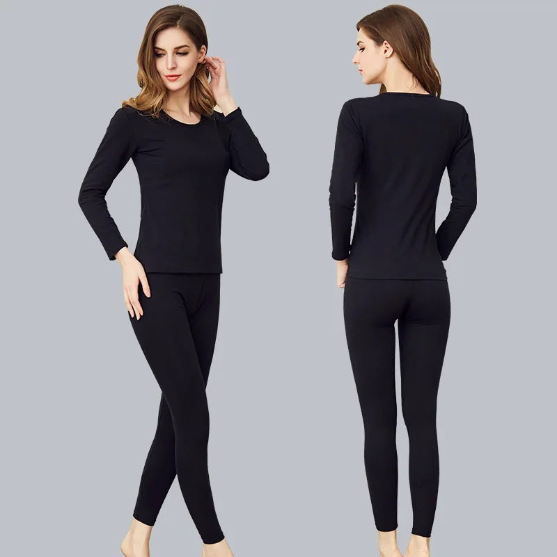 

Elastic cotton ladies autumn clothes long pants suit Solid color thermal underwear, can not afford the ball does not shrink