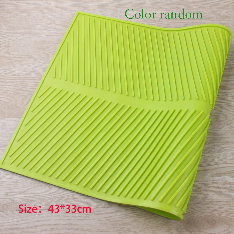 

Big Portable Useful Non-Toxic Rectangle Extra Large Dish Drying Mat Premium Heat Resistant Dishwaser Silicone Dish Drying Mat
