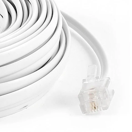 9 M 30ft RJ11 6P2C وحدات الهاتف كابلات الهاتف سلك الأبيض