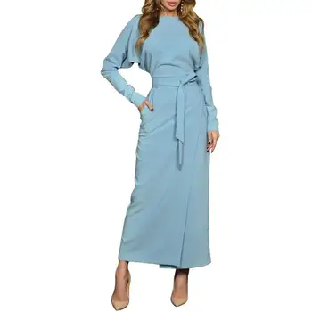 

Fashion Autumn Spring Office Dame Longarm Association Split Bodycon Slender Women Elegant Evening Party Casual Long Maxi Dress