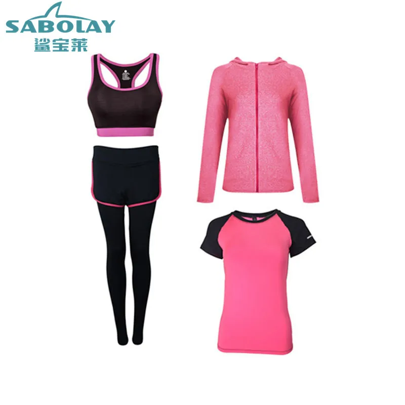 

Sport Clothing Women's Sports Suit Wear 4 Pieces Yoga Set Gym Clothing Jogging Suits for Women Femme Fitness Running Clothing