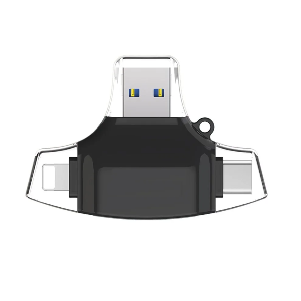 

Black Connector OTG HUB Adapter Type C USB TF Flash Memory Card Reader 4 in 1 Multifunctional Mobile Phone Card Reader