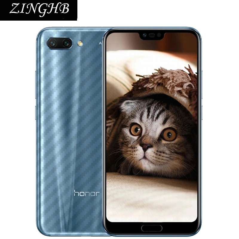 

2 Pcs/lot Back Carbon Fiber Sticker for Huawei Honor 10 5.84" Clear Ultra Thin Slim Fit Protective film Skin Back Cover Case