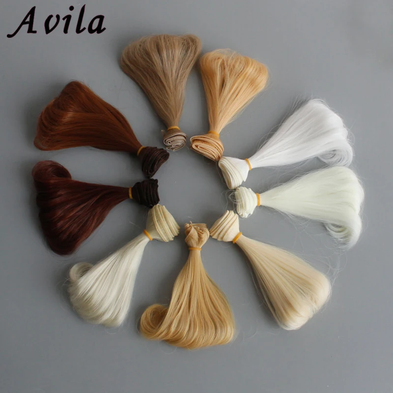 

free shipping 15 cm high temperature heat resistant doll hair for 1/3 1/4 1/6 BJD diy curly doll wigs