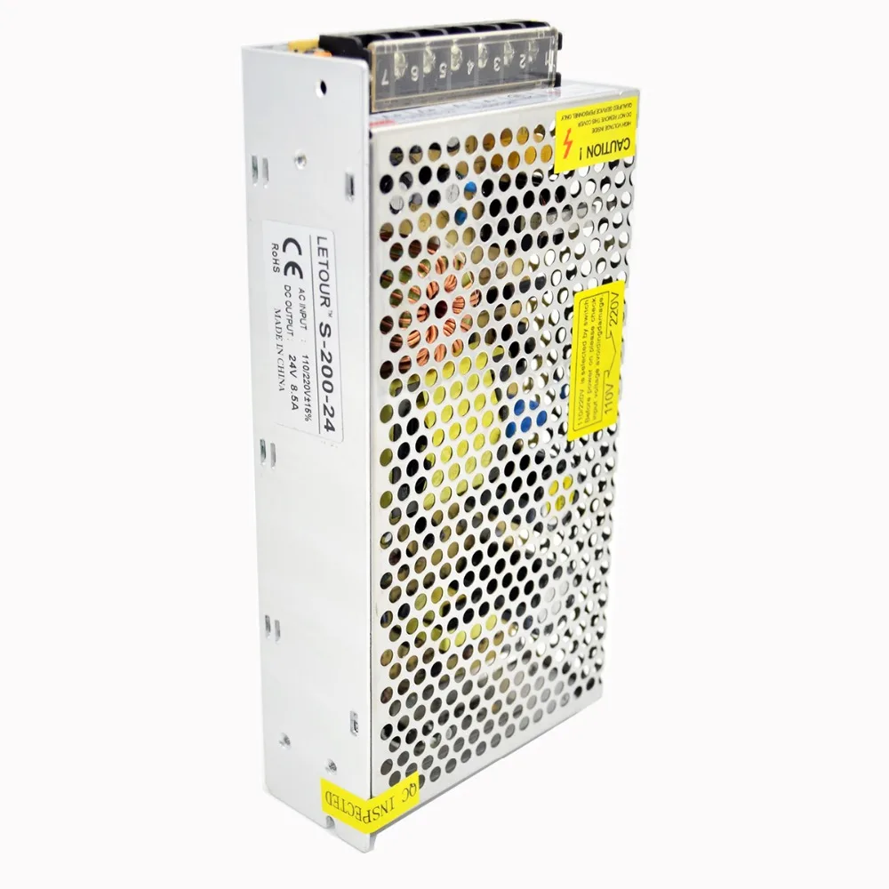 Новый 24V8.5A 200W Питание AC 96V 240V Вход DC 24V Светодиодный драйвер для светодиодный